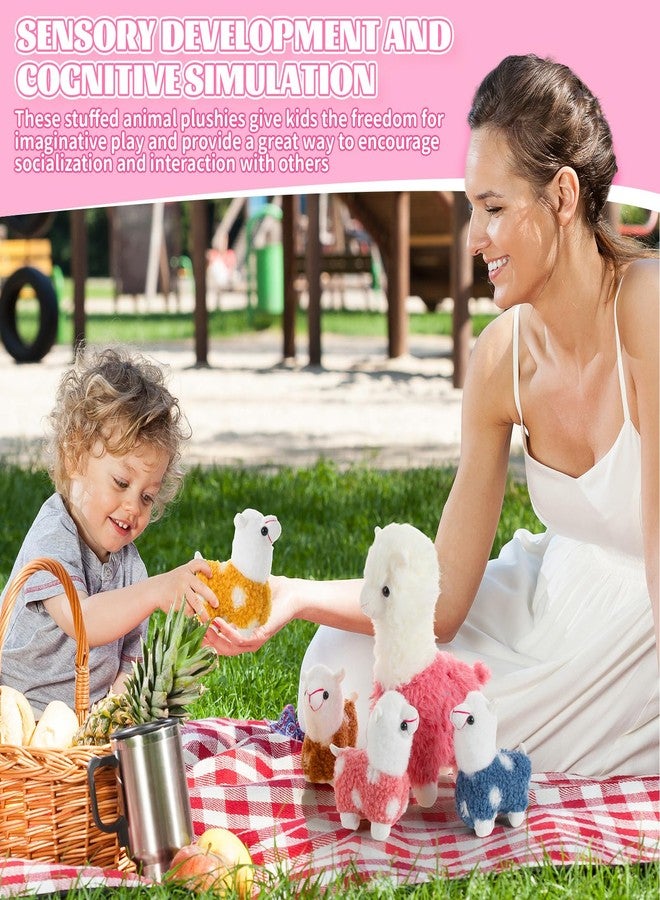 سيفانير دمية لاما محشوة من سيفانر مع 4 دمى لاما صغيرة، مجموعة ألبكة قطيفة لطيفة، وسادة ألبكة ناعمة كاواي للأطفال والفتيات، هدية مثالية لأعياد الميلاد وعيد الحب والتبرعات الخيرية وديكور المنزل (لون وردي) - Image 4